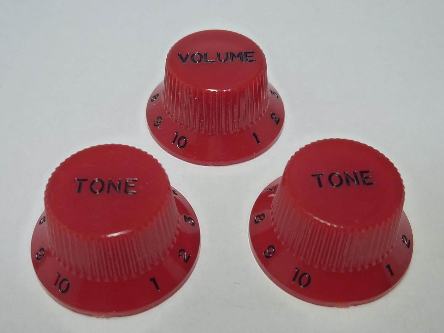 (MADE IN JAPAN) High Quality Strat knobs red set metric
