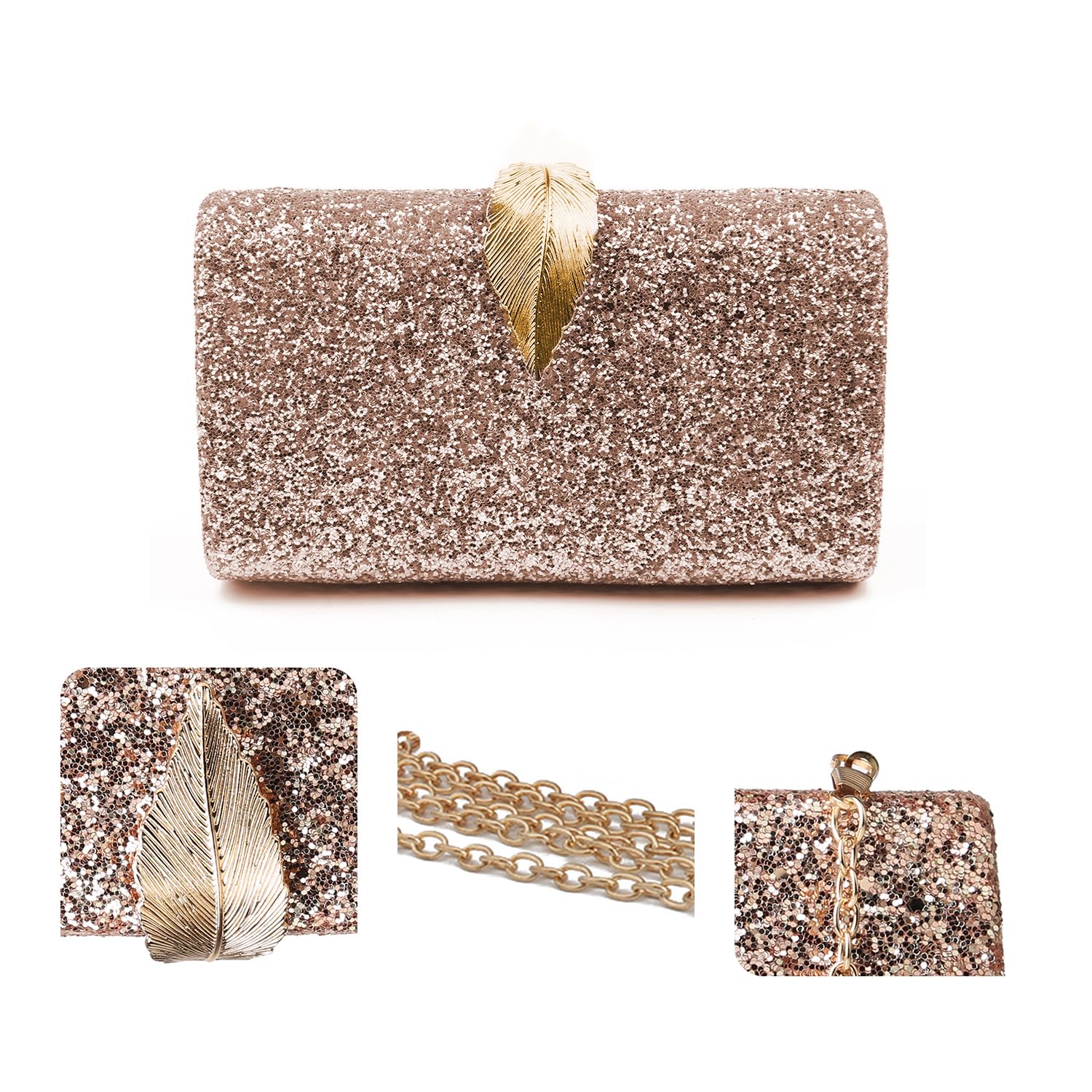 Bolso Nupcial de Noche para Mujer Bolso de Movia Embragues de Concha Dura Bolso de Boda 951