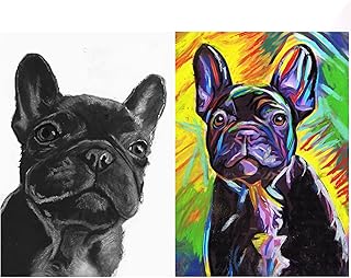 French Bulldog Art Prints Abstract Décor, Dog Lover Gift for Her Him, Expressive Funny Dog Owner Pictures Choice of size 8x10, A4 A3 Wall Art Décor Signed by Oscar Jetson. (a4)
