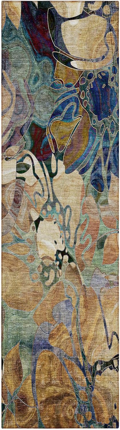 Addison Rugs Chantille ACN558 Brown 2'3" x 7'6" Indoor Outdoor Hallway Runner Rug, Stain Resistant Washable Kitchen Area Carpet for Bathroom, Laundry and Bedroom