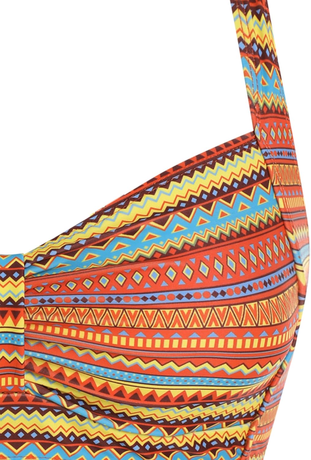ZAFUL Women Bikini Top Only-Ruched Bra Padded Bathing Suit Top Cross Back Vintage Retro Bathing Suit Tops 2025