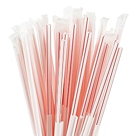 DuraHome Clear Plastic Straws Individually Wrapped 1000 Pack - 8 inch Drinking Straw, BPA Free - Restaurant Style Disposable Straws 0.24 Wide, Bulk Set