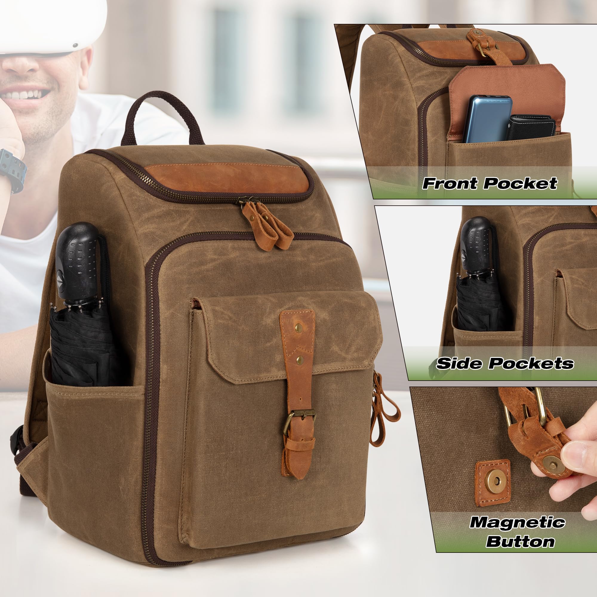 Trunab Etui do przenoszenia kompatybilne z Oculus Meta Quest 2/3/3 Pro/Elite Strap, etui podróżne plecak vintage z wieloma kieszeniami na zestaw słuchawkowy VR, kontroler dotykowy i akcesoria do gier,