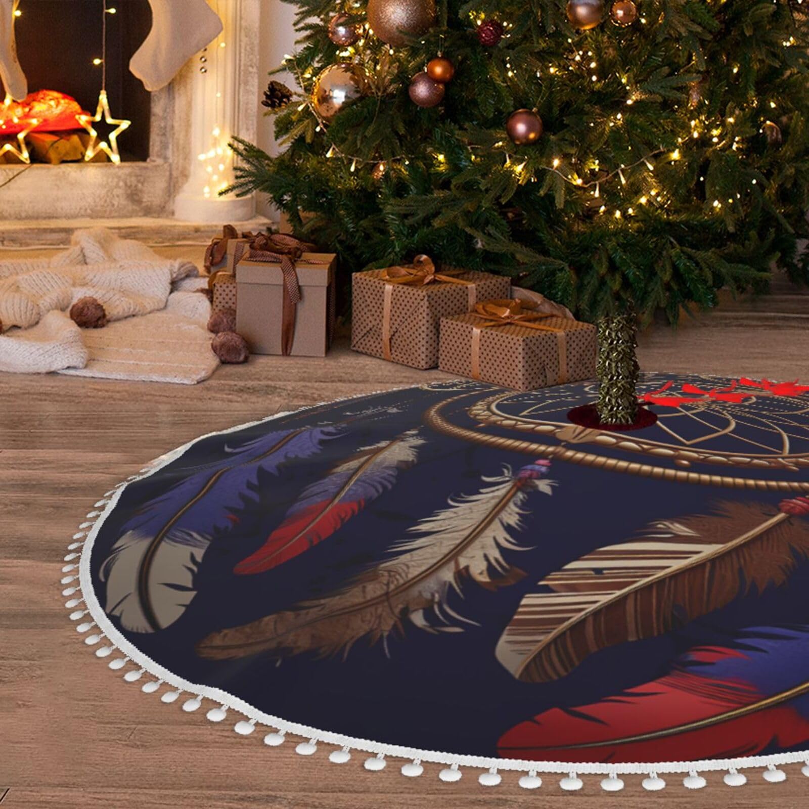 Tapis de sapin de Noël en peluche pour décor de ferme et fête