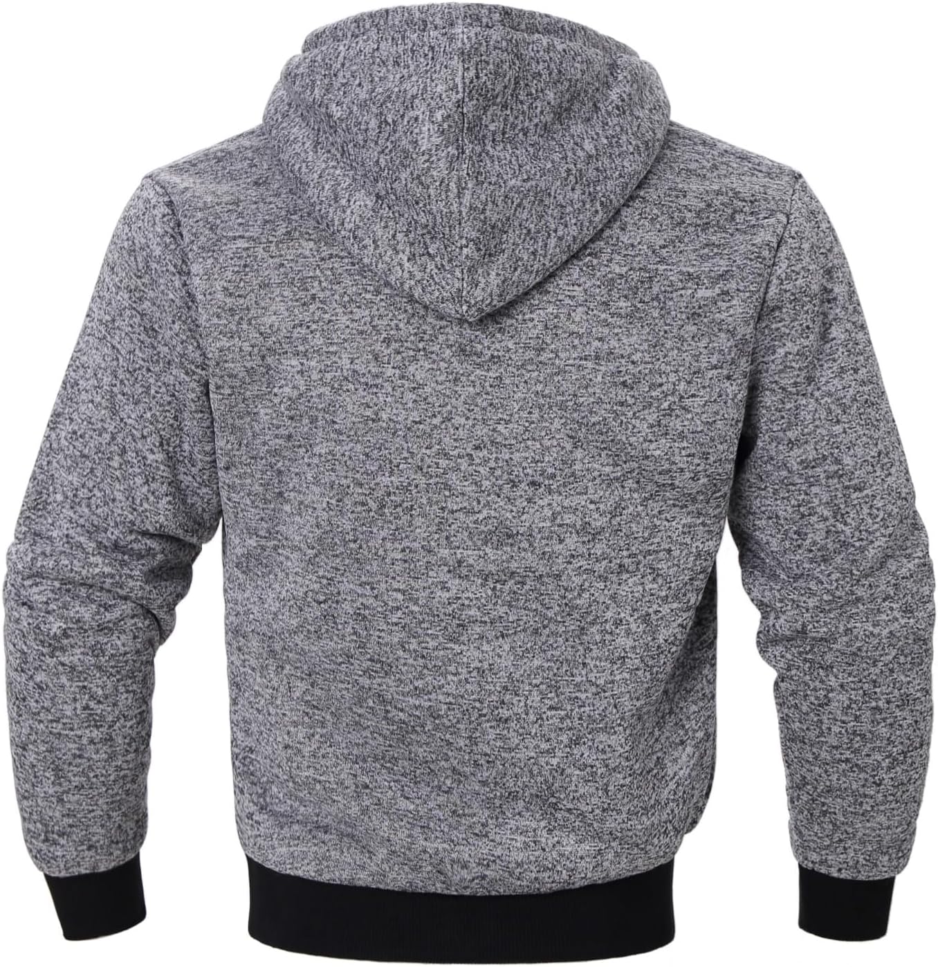 LeeHanTon Sherpa Lined Hoodies for Men Heavyweight Full Zip Up Sweatshirt Thick Fleece Winter Warm Work Jackets Plus Size - Image 3
