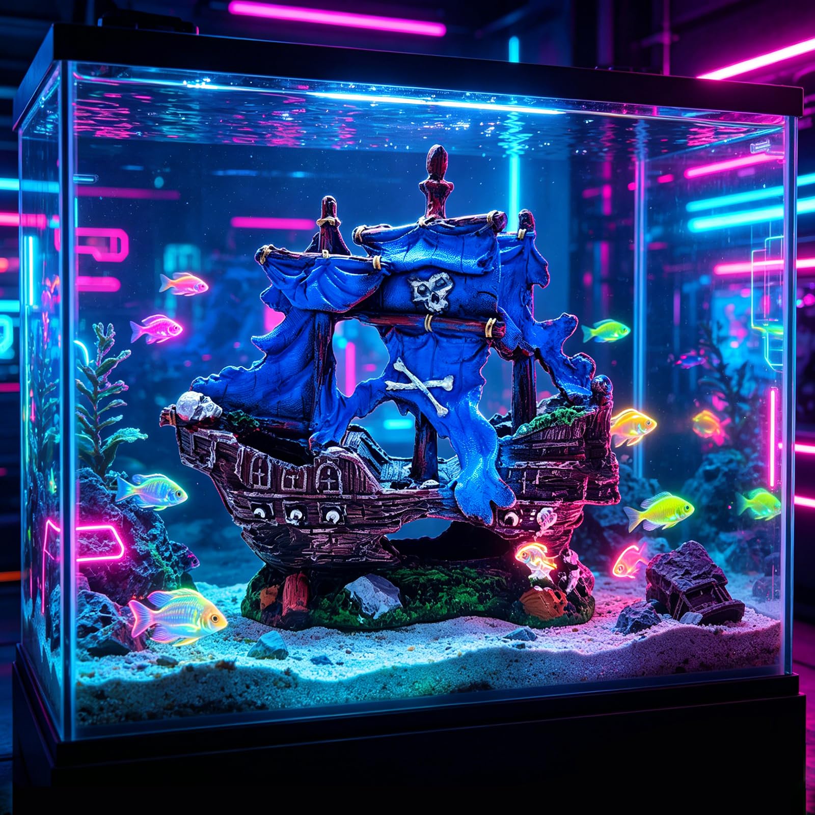 Sunken Ship Aquarium Decoration - Fish & Shrimp Hideaway -2