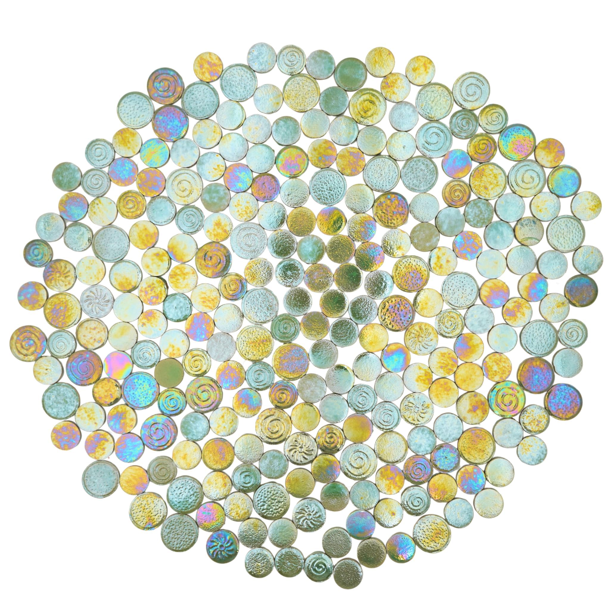 Mosaico de cerámica iridiscente verde de 1 libra con acabado brillante para manualidades DIY