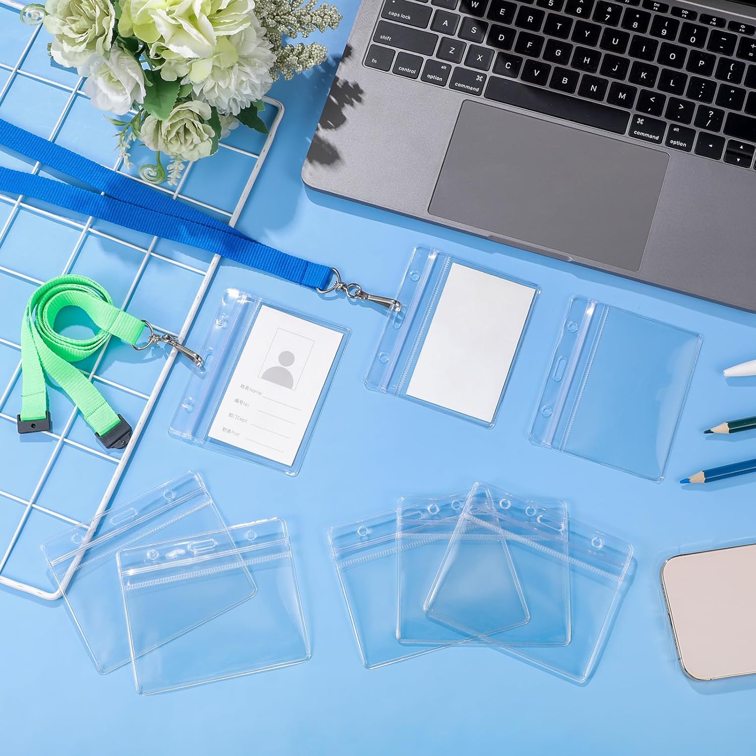 Qilery 500 Pcs Horizontal Badge Holder Clear Name Badge Holders Sealable Horizontal ID Badge Holder Plastic ID Card Holder Clear Badge Protector for Adult Credit Card Name Tag Work - Image 5