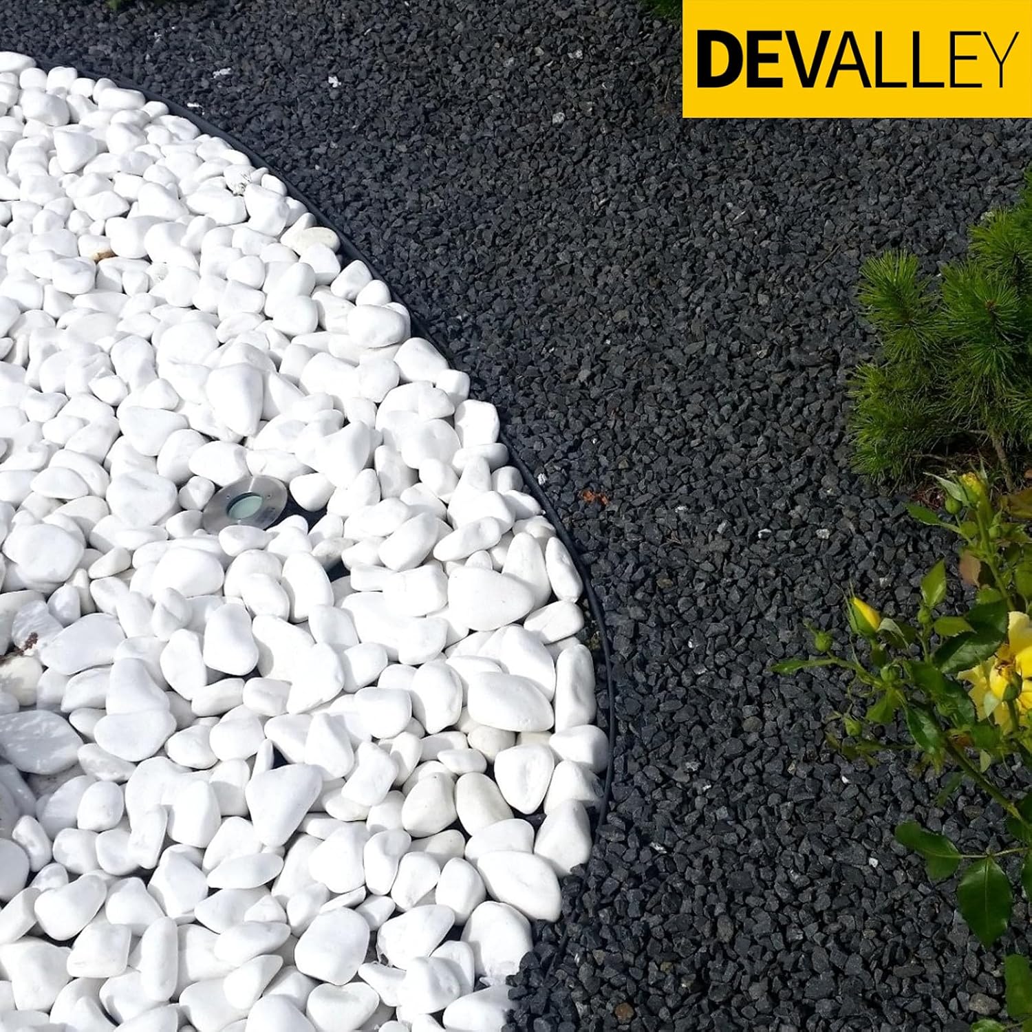 10Pack Steel Landscape Lawn Edging,6in Black Powder Coated Finish Beandable Metal Garden Border,Hammer in Edging Border for Yard Pathway Divider (32Ft Toltal)