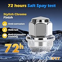 Vista 5 de Dynofit Tuercas de llanta de 0.472 in x 1.5 compatibles con Ford Lincoln, para fusión 2006-2019, Escape 2001-2019, enfoque 2012-2018, tuercas