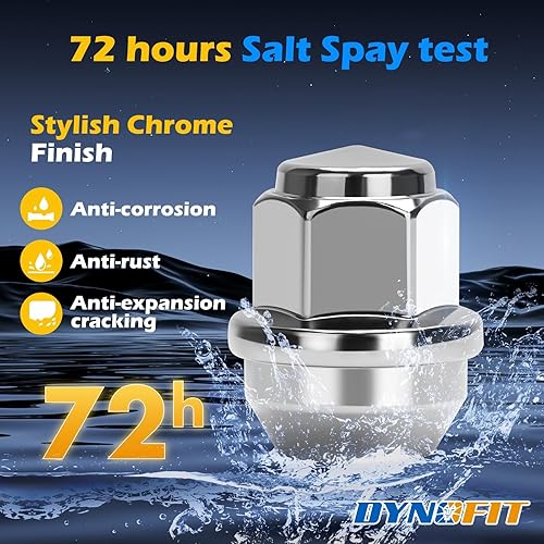 Vista 5 de Dynofit Tuercas de llanta de 0.472 in x 1.5 compatibles con Ford Lincoln, para fusión 2006-2019, Escape 2001-2019, enfoque 2012-2018, tuercas