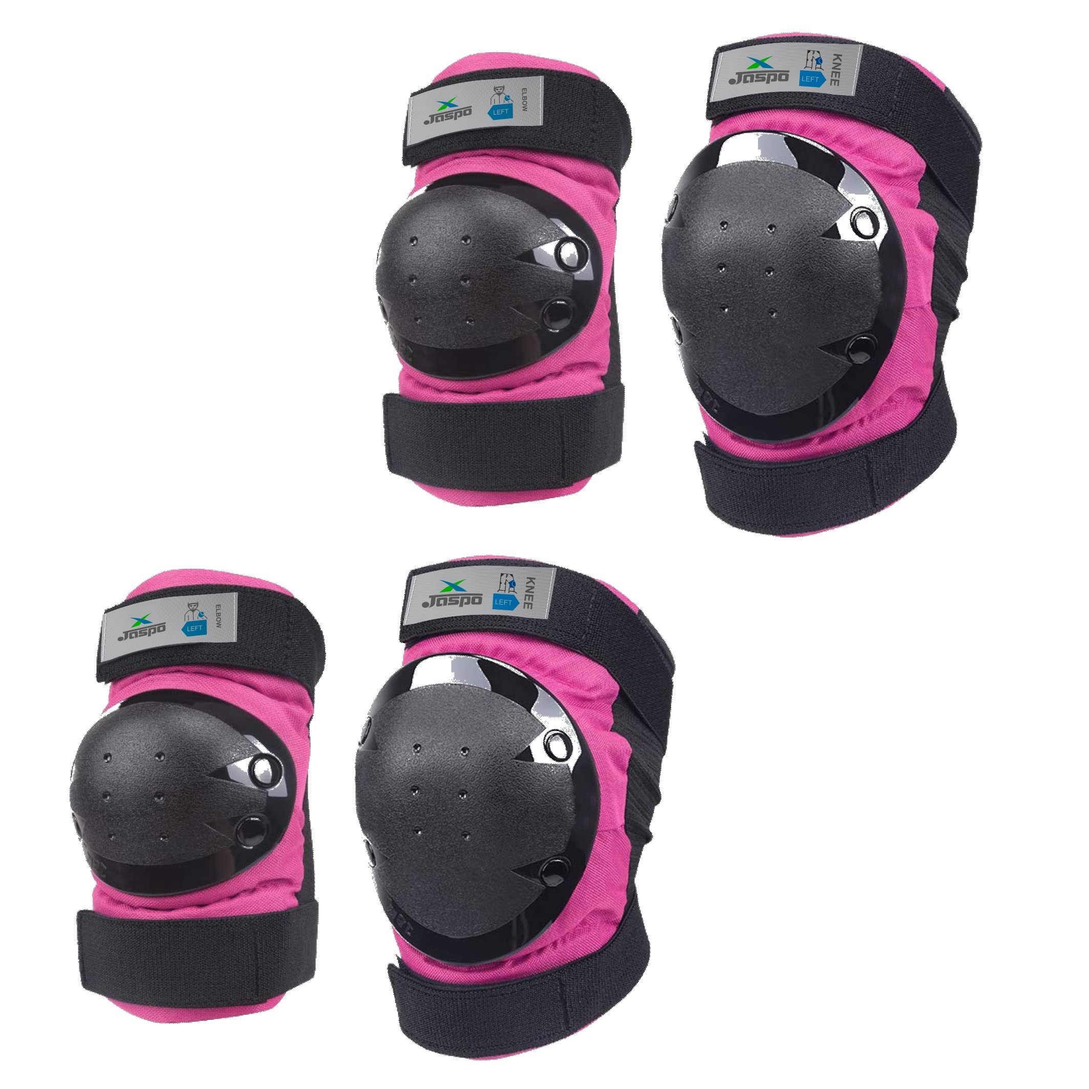 jaspoPlastron Saver 2 Professional Protective Set (Knee/Elbow) Multi Purpose Safety Kit for Skateboarding, Roller Skating, Inline Skating, Cycling and Other Sports