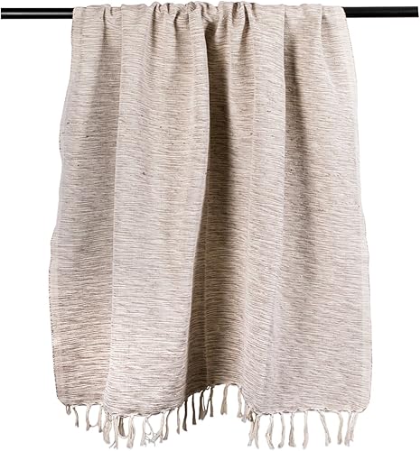 Miniatura 4 de DII Cobija 100% algodón con flecos para uso interiorexterior, campamento, asador, playas, cobija para todos los días, de 50 x 60 pulgadas, color