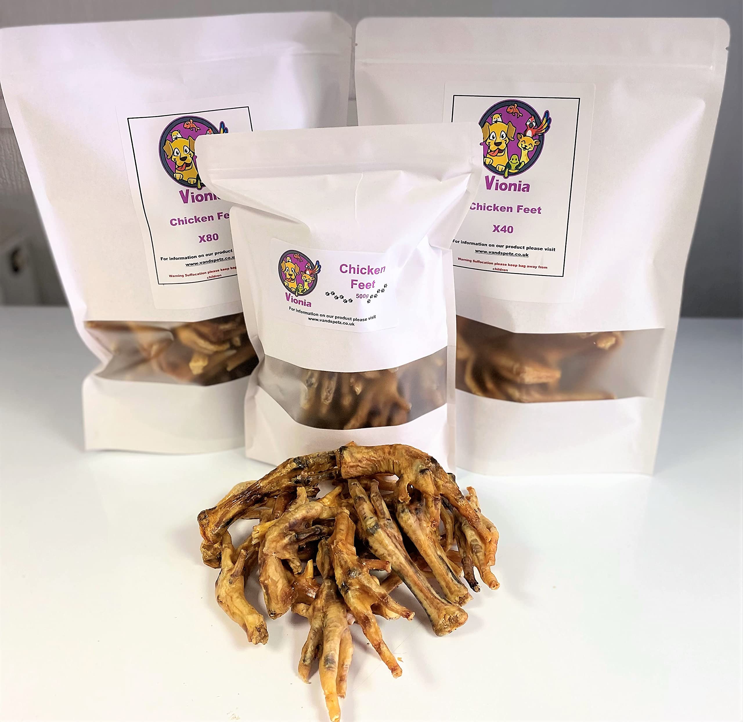 Chicken Feet x40, 500 g (Pack of 1)