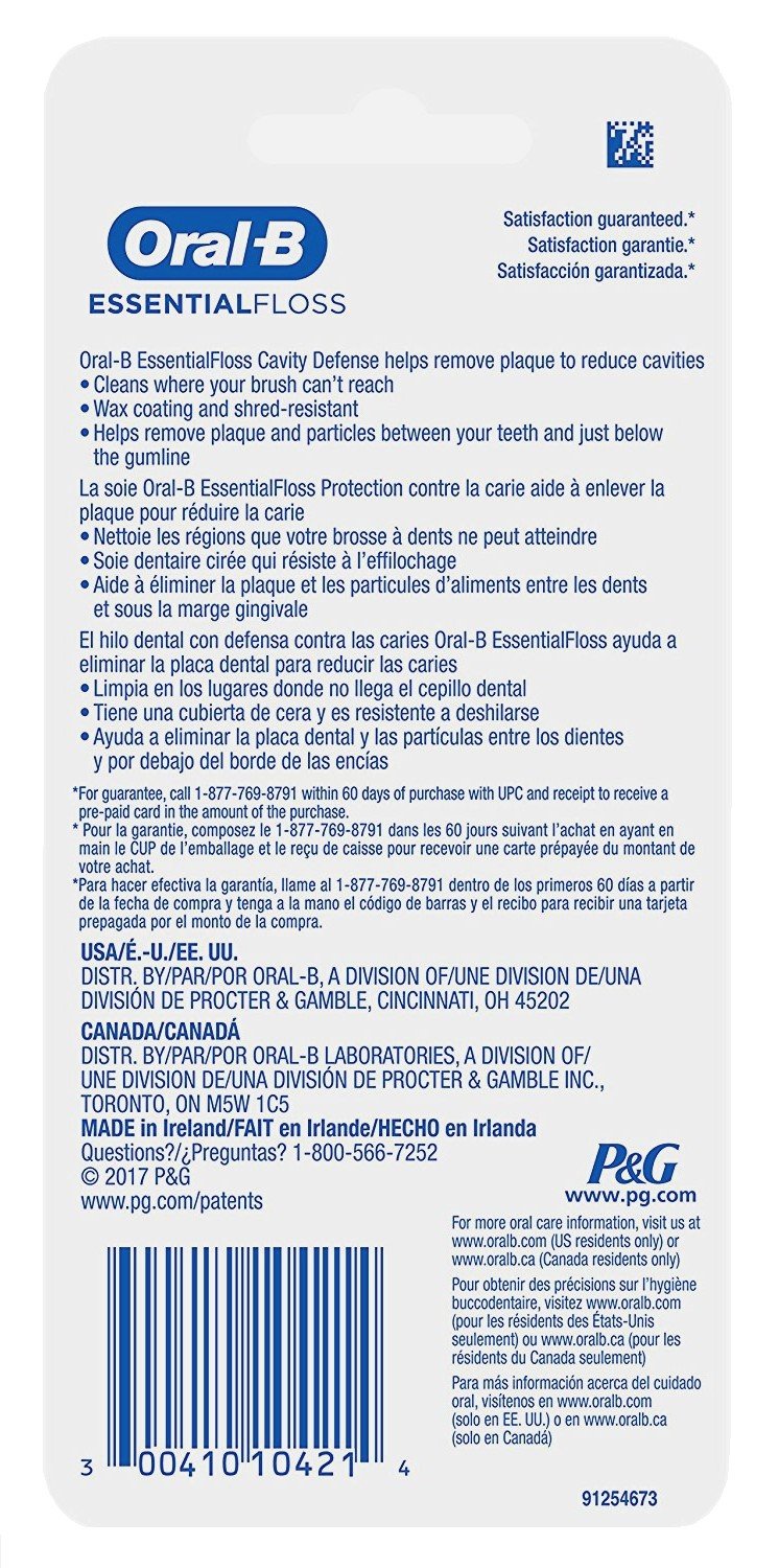 Oral-B Paquete doble de 54 yardas Floss Mint (6 paquetes individuales)