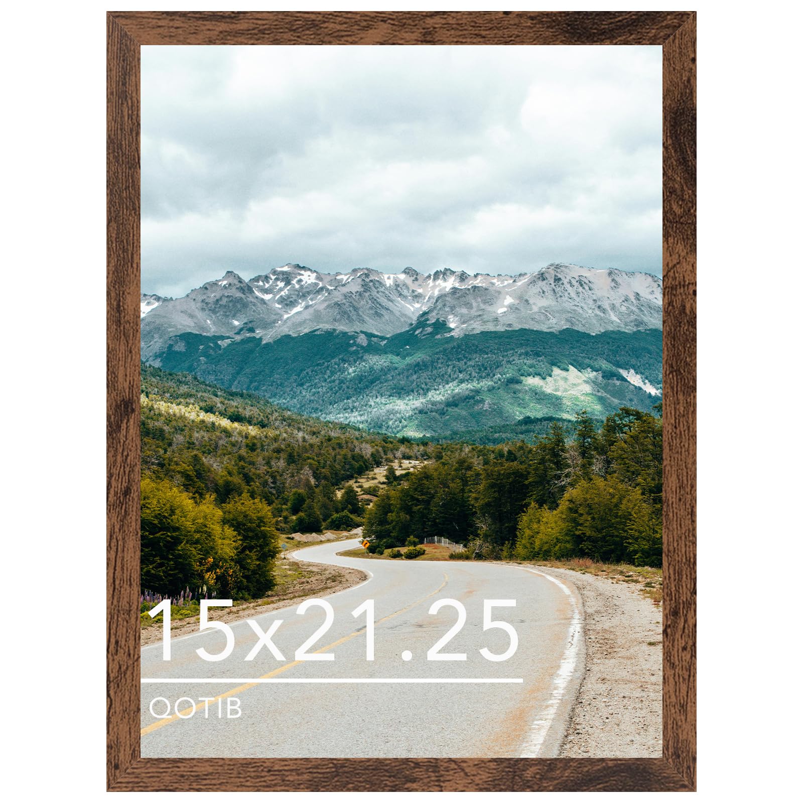 QOTIB Wood 15x21.25 Puzzles Frame Deep Brown for Wall Hanging, 15 x 21.25 Picture Frame Poster Photo Frame for Wall Horizontally or Vertically, Deep Brown, 1 Pack โ image 1