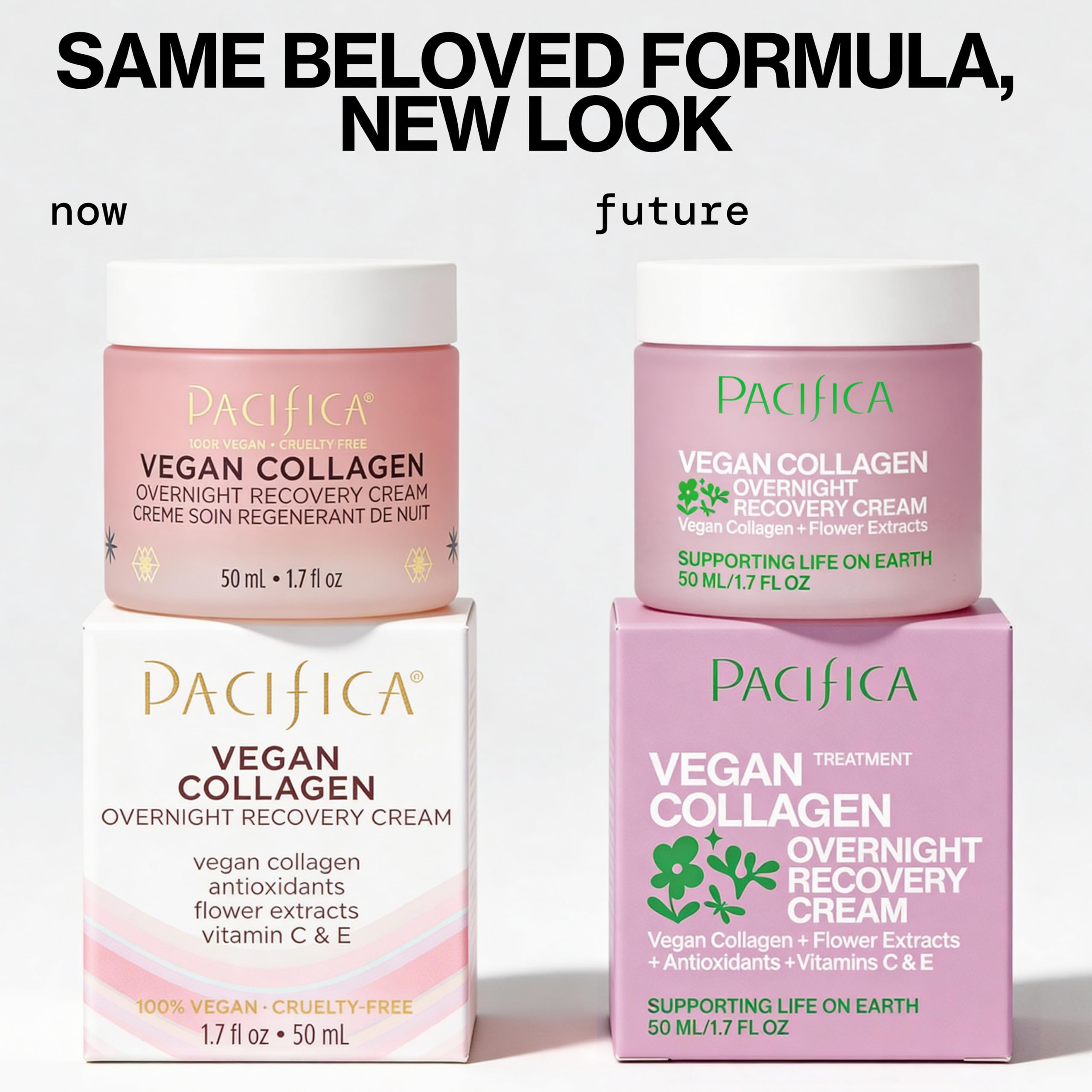 Pacifica Vegan Collagen Overnight Recovery Cream For Unisex 1.7 oz Cream