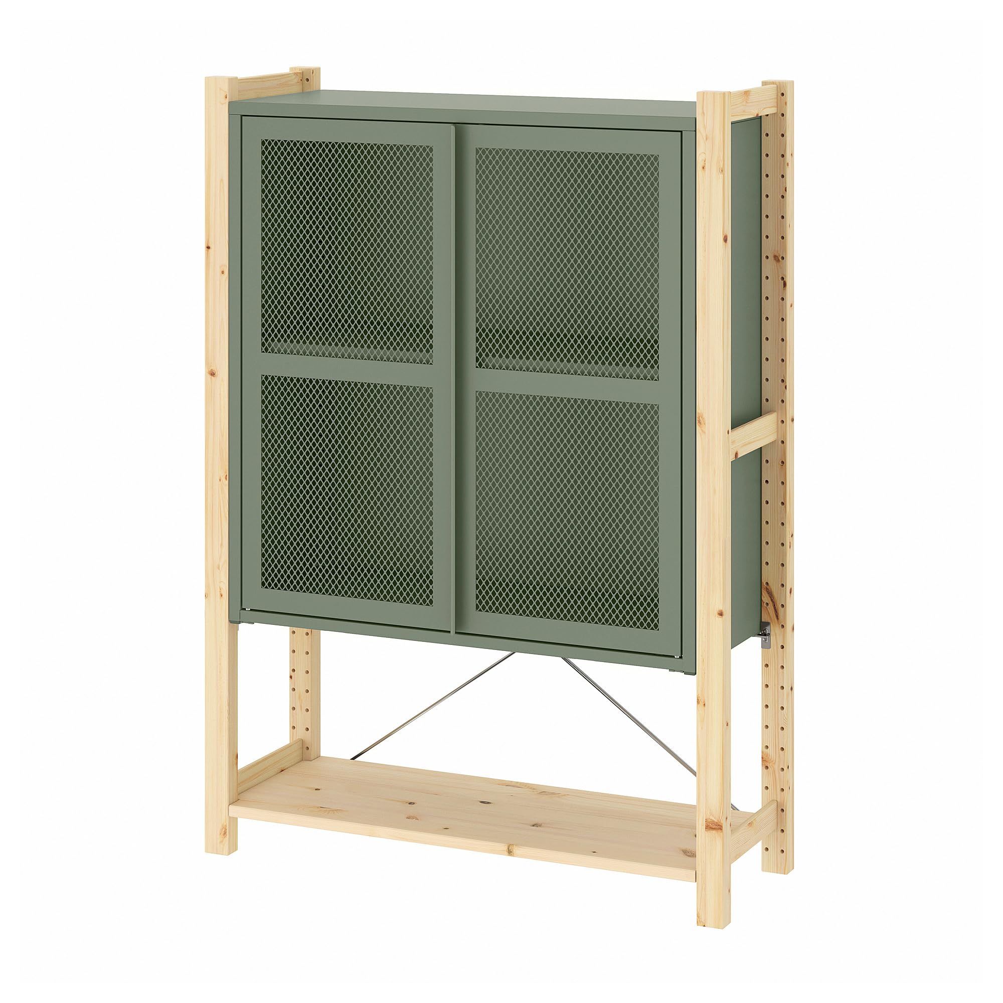 IVAR Armoire avec portes ProTuning meuble de rangement en pin massif 124 cm
