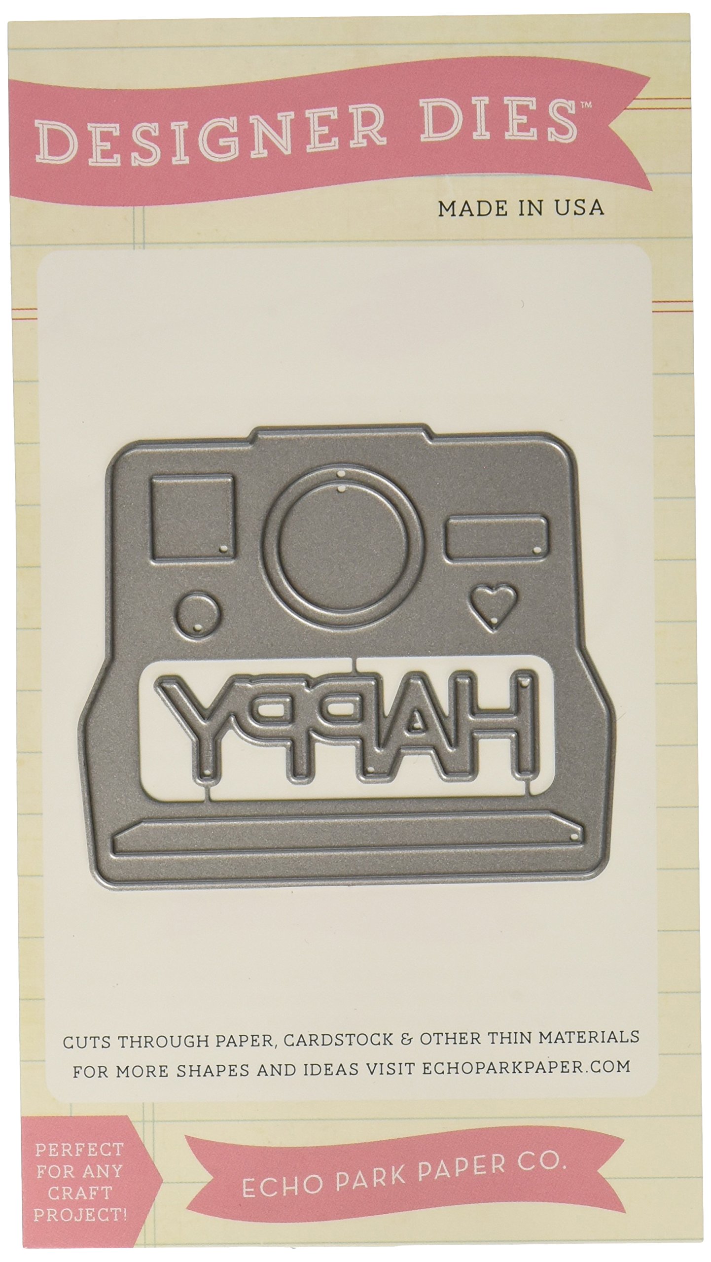 Echo Park Paper Company EPPDie4 Camera and Happy Dies for Scrapbooking