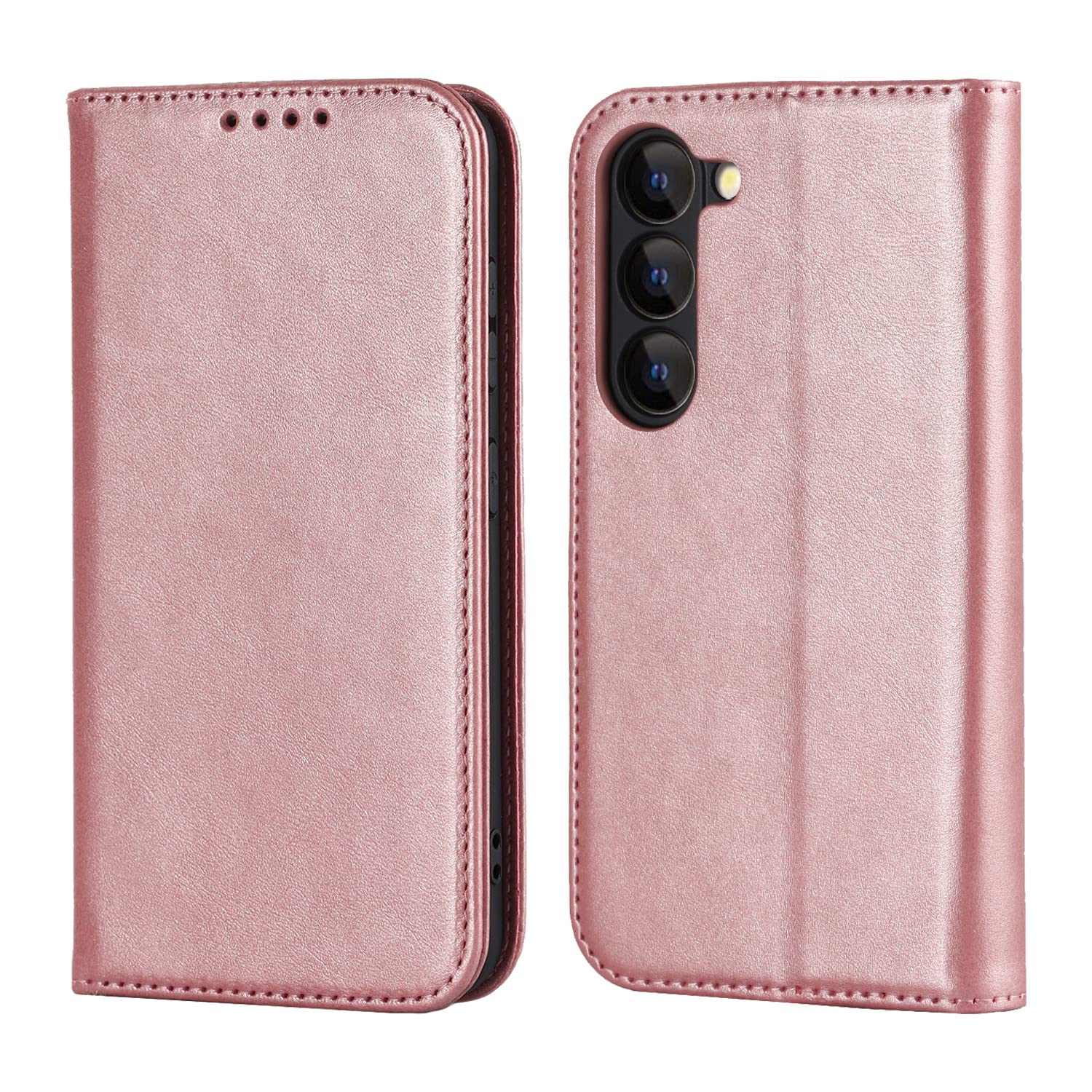 SailorTech for Samsung Galaxy S23 Wallet Case Flip Folio Cover with Card Slots Strong Magnetic Closure Shockproof Protective Cover Premium PU Leather Case - Rose Gold