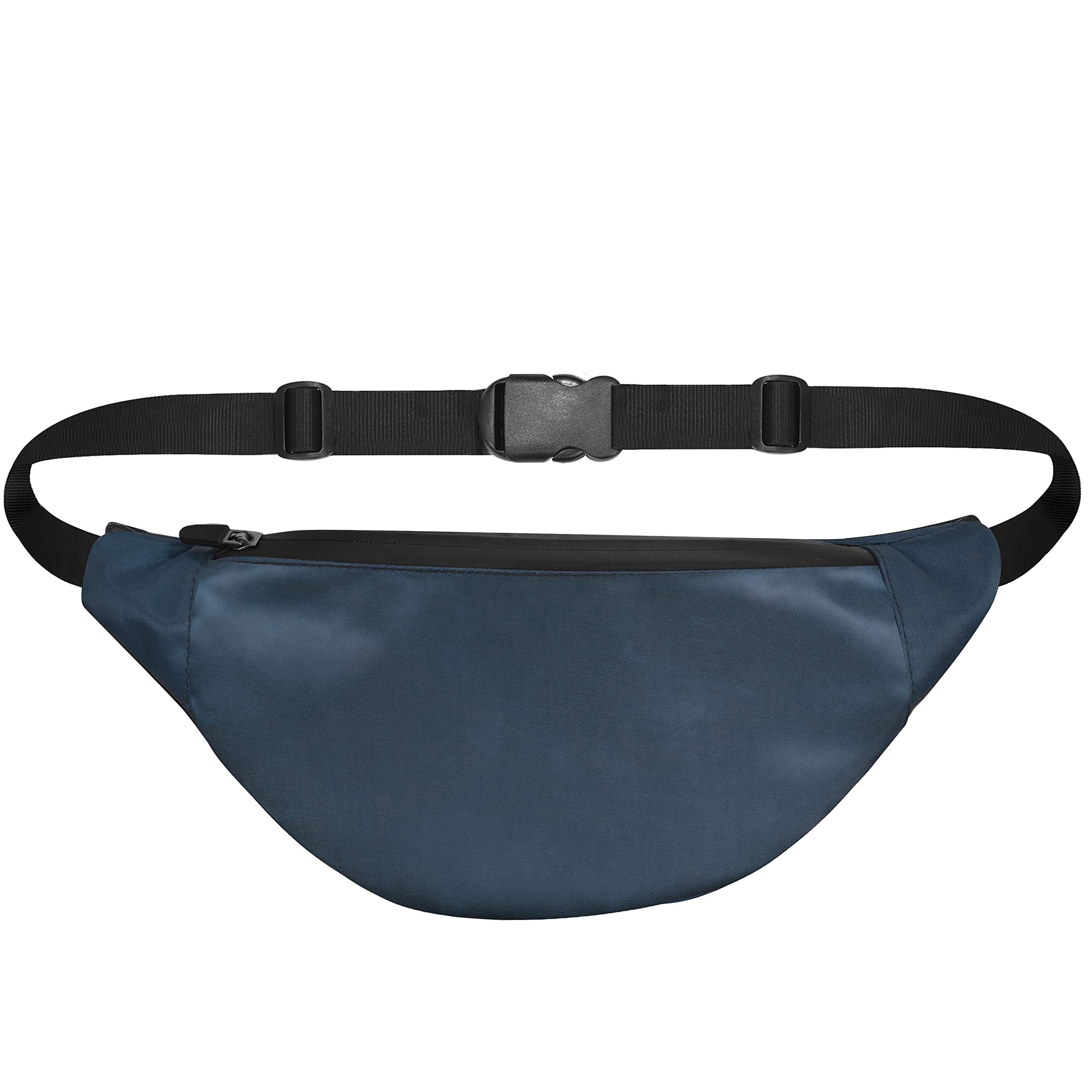 waist pack travel handy hiking zip pouch document money phone belt sport bag bum bag for men and women nylon (navy blue)