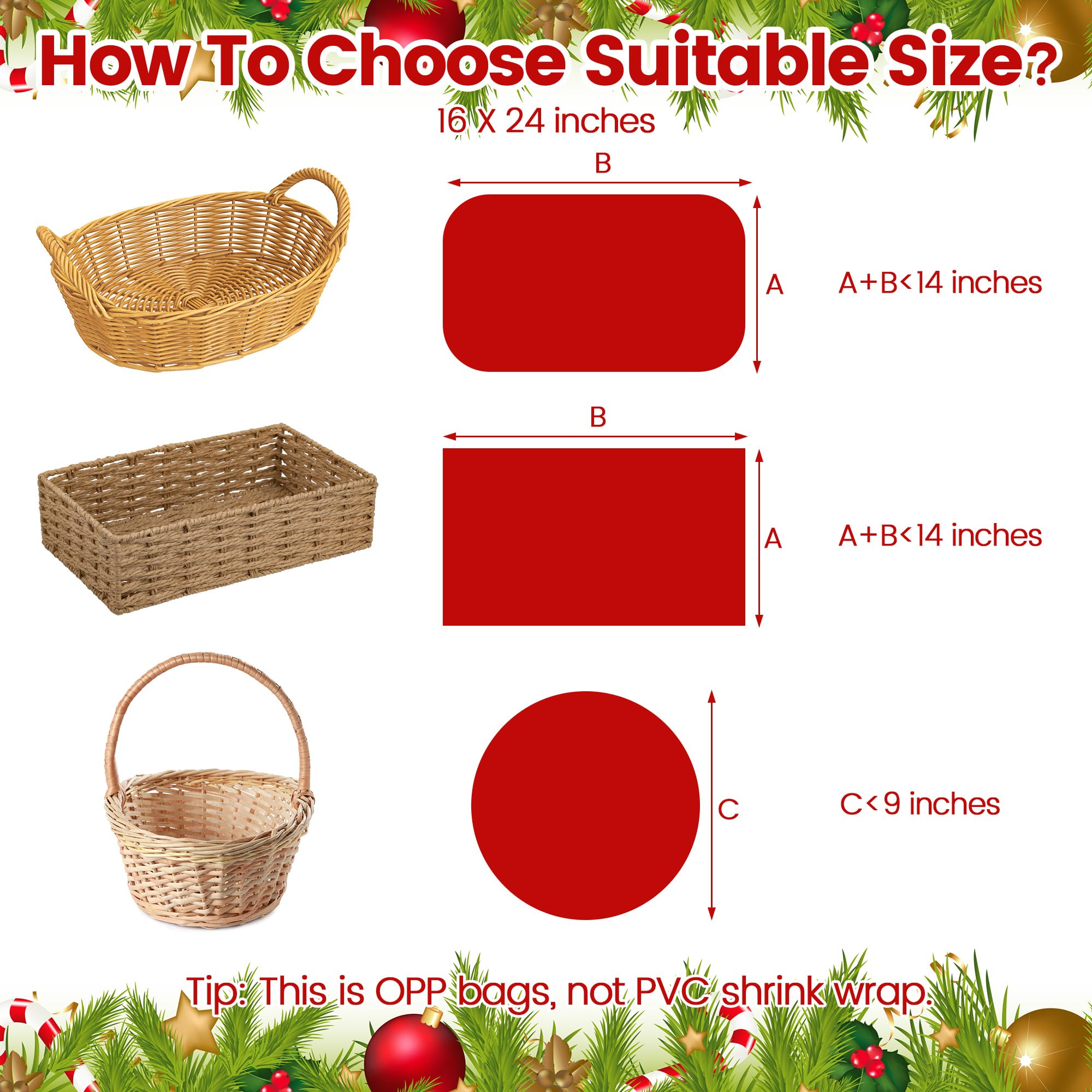 10 Pack Cellophane Wrap For Hampers With Bows, 30 X 40 Inches Large Hampers Bags With 10 Pull