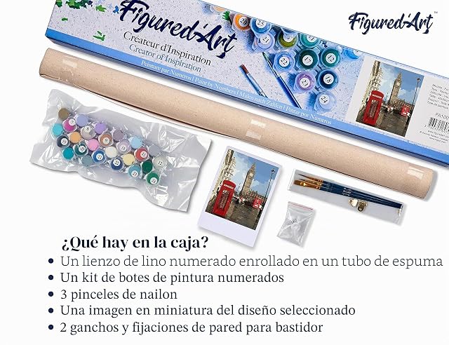 Foto 5 de 8 de Figured'Art Pintar por Numeros Adultos Londres - Manualidades pintura acrilica Kit Cuadro DIY completo