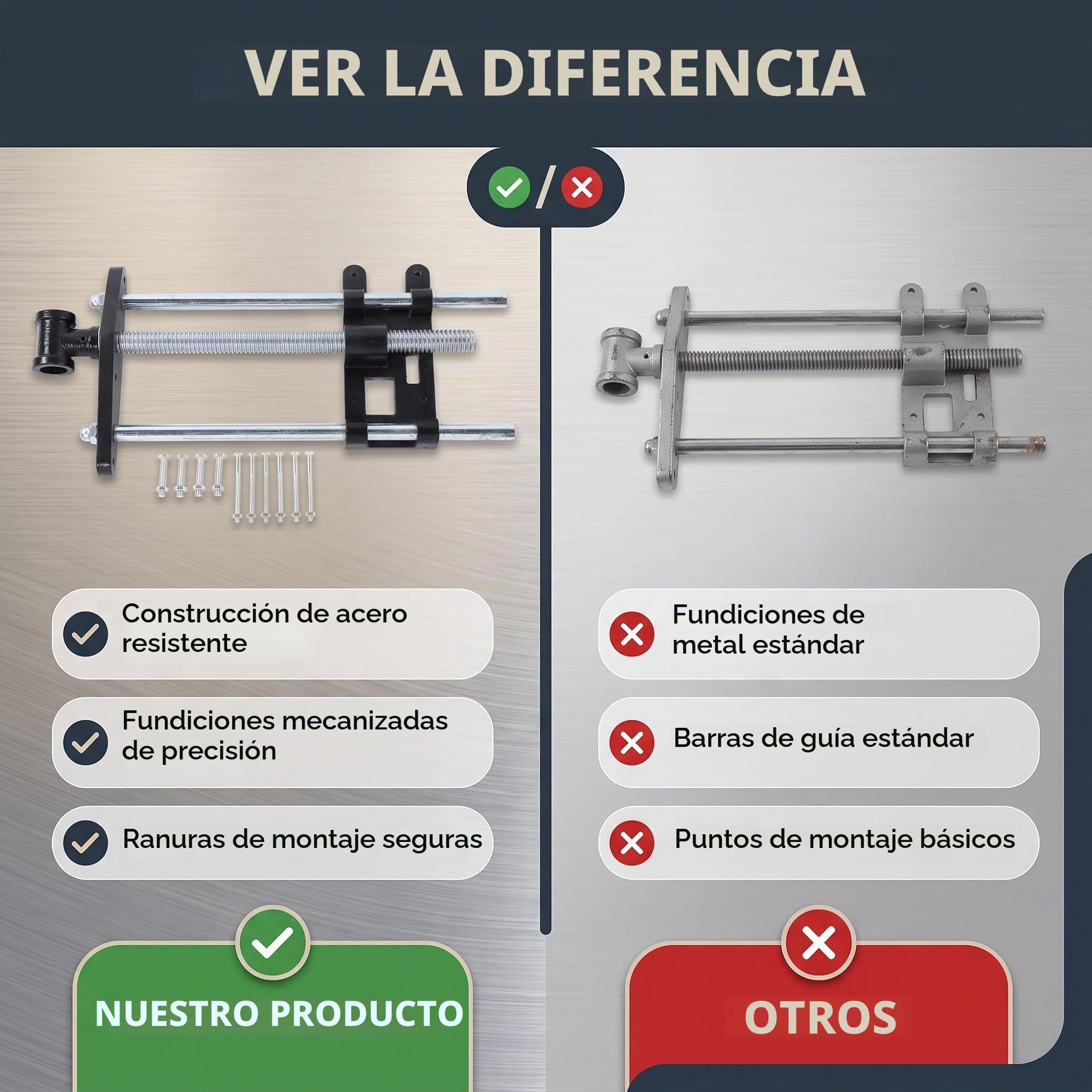 Tornillo de banco de madera, pinza delantera para banco de carpintero, 10,5 pulgadas, tornillo de mesa de carpintero, abrazadera de tornillo de metal, para trabajos de madera