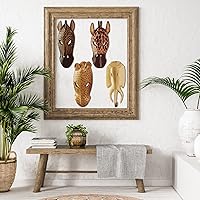 Vista 5 de Weysat 4 máscaras africanas para decoración de pared, máscaras de safari, decoración de pared, placa de selva, juego de arte para dormitorio, baño