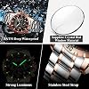 Poedagar Fashion Watches for Men Chronograph Date Stainless Steel Men Watch Waterproof Luminous Luxury Business Quartz Men Wrist Watch