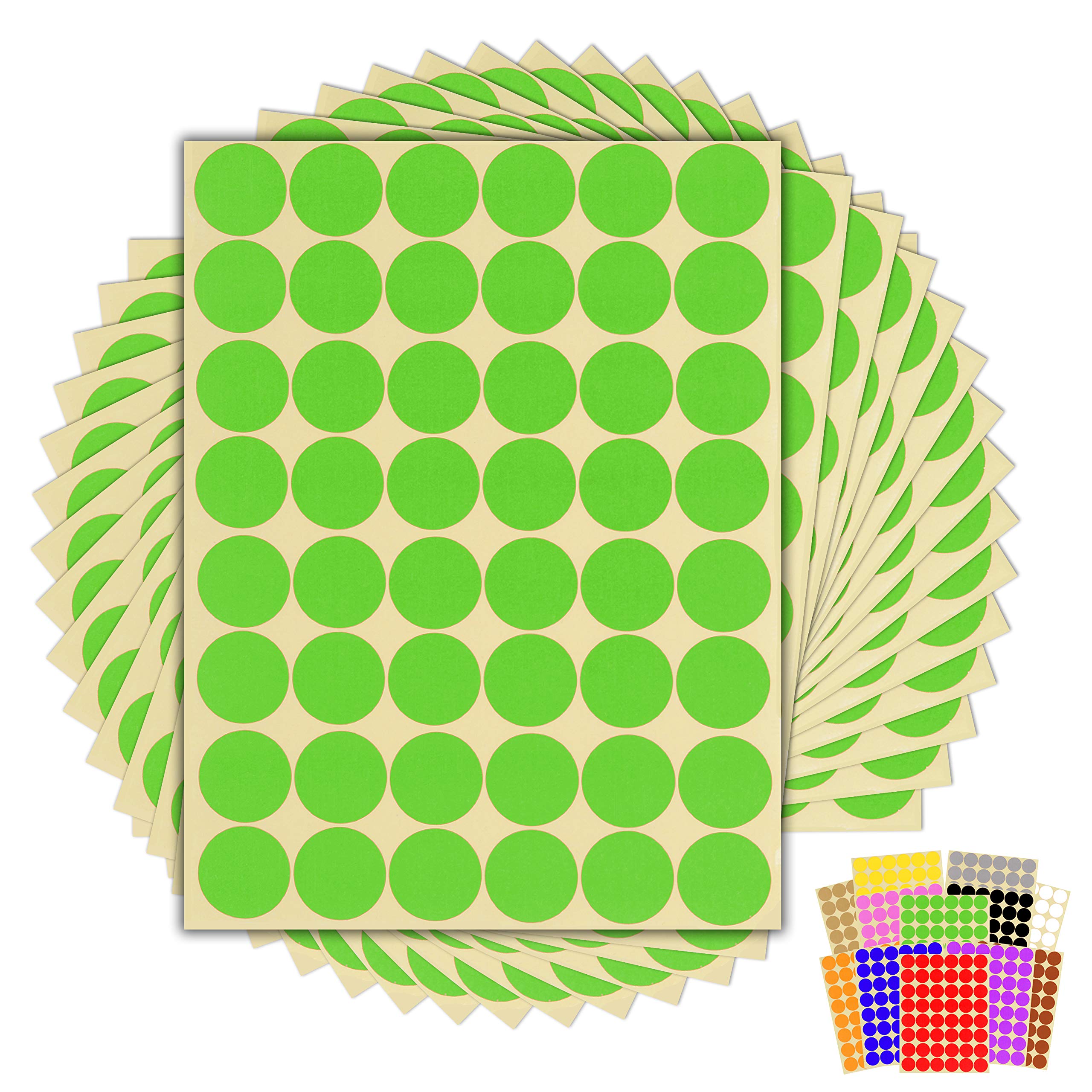 Inventory Labels 720-Pack 1 Inch Color Coding Dot Stickers - 15 Sheets ...