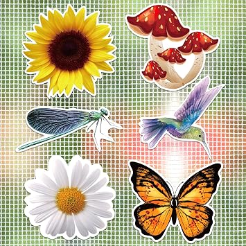 JSRQT 6 Pcs Screen Door Magnets Butterfly, Flexible Magnet Screen Door, Double Sided Magnets for Pets, Decorative Protectors for Sliding Prevent, from Running into Windows