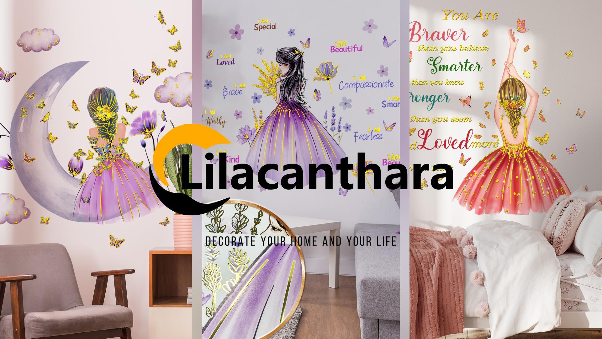 Stickers de Pared Mariposa y Flores para Niñas, Vinilo Rosa miniatura 7