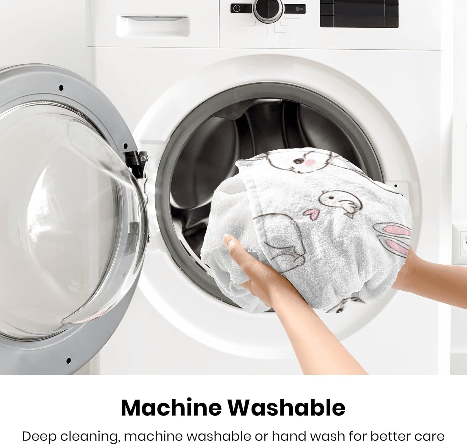 ARESD Bunny Blankets Easter Throw Blanket, Cute Bunny Bird with Heart Fleece Flannel Blanket for Bedroom Living Rooms Couch Sofa Bed Decorations 50X60 Inches - Image 9