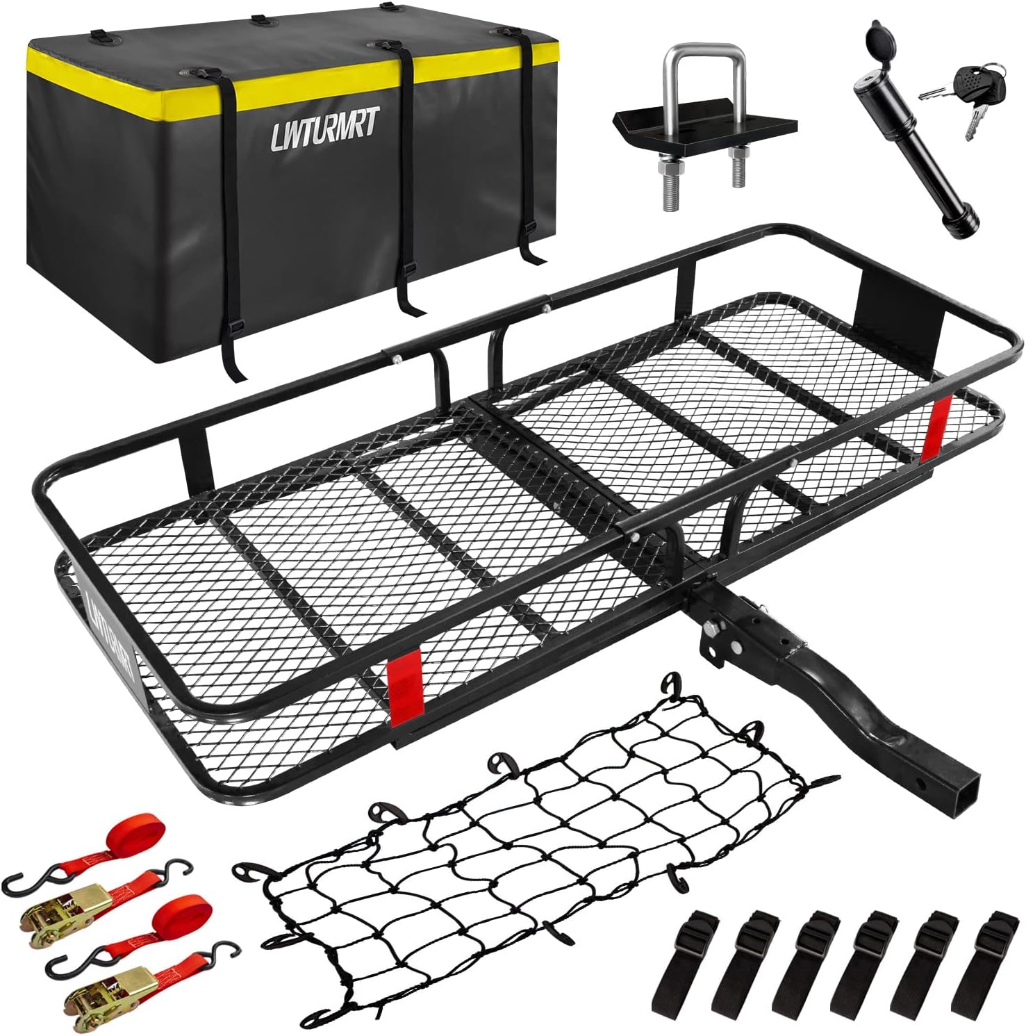 LWTURMRT Folding Hitch Mount Cargo Carrier Trailer Basket 60"X 21.6