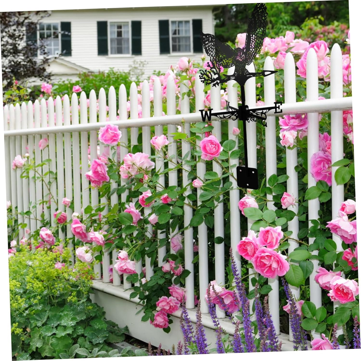 Luxshiny Vintage Owl Metal Weather Vane Wind Direction Indicator for Outdoor Decoration with Hollow Craftsmanship and Wear Resistant Design