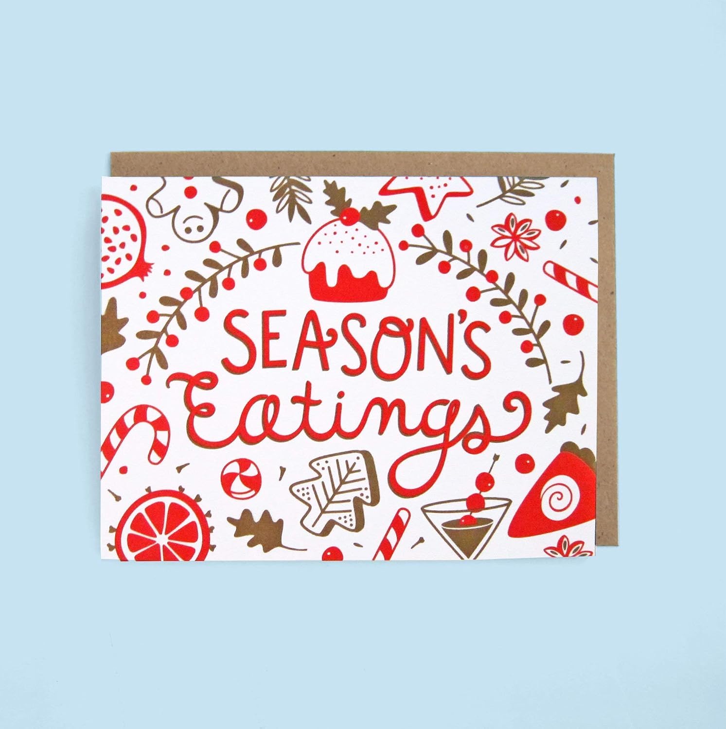 Holiday Season's Eatings Greeting Card - Set of 8