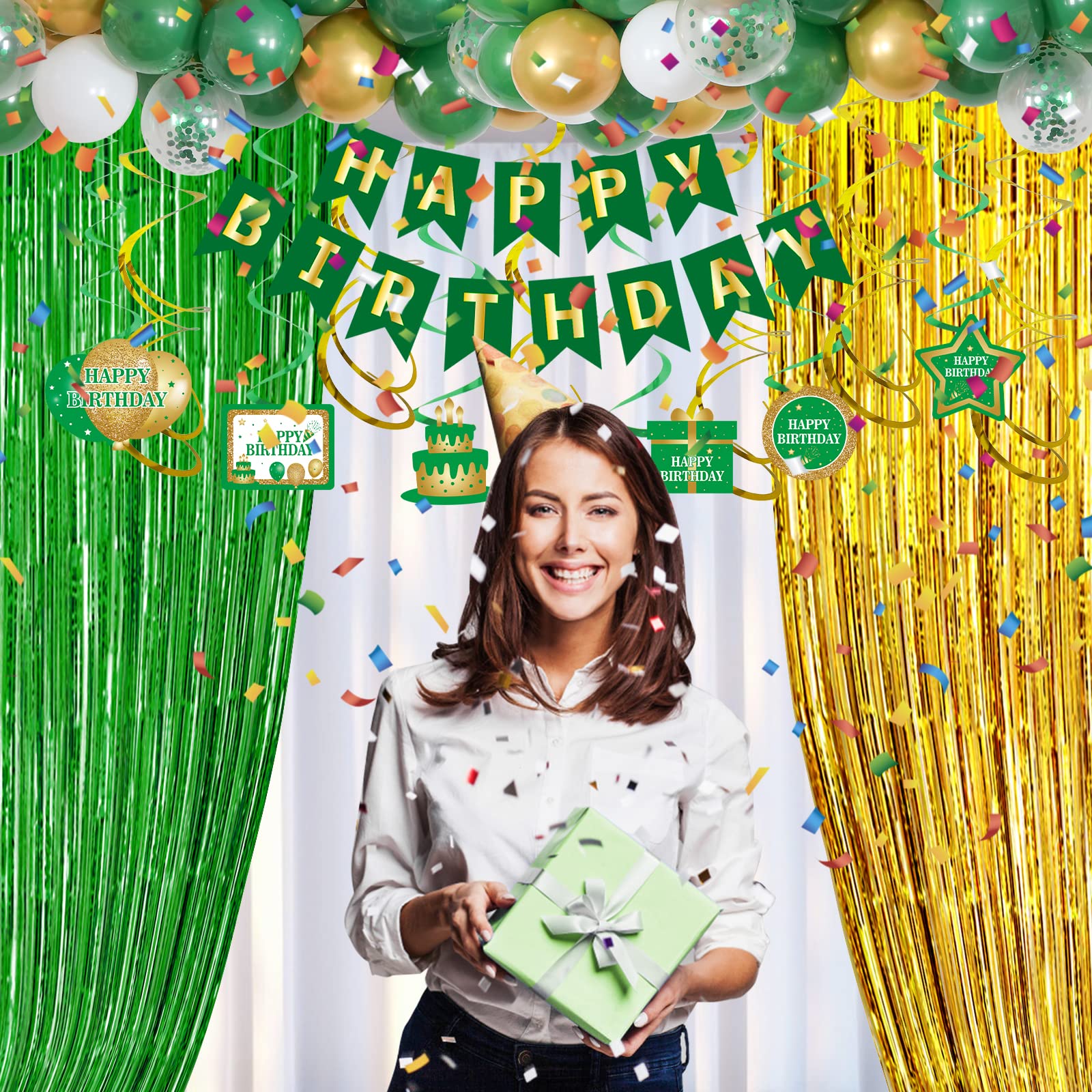 Decoracion Mesa Cumpleaños 200 Piezas De Confeti Para Cumpleaños (verde Y  Rosa) - Decoración De Mesa Para Fiestas Confeti Cumpleaños, image size:1600x1600