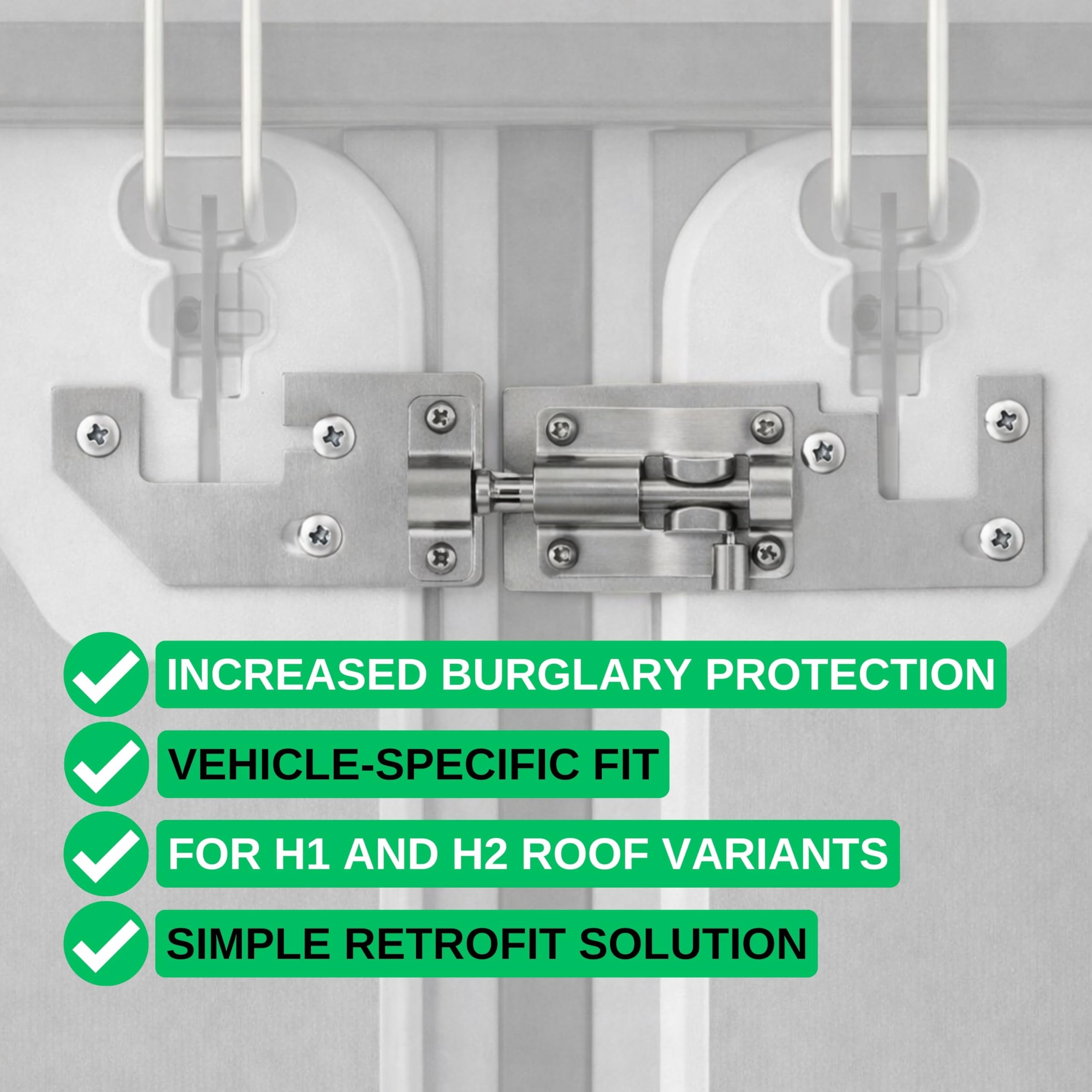 Serratura della porta posteriore per tetto H1/H2, compatibile con FIAT Ducato, Citroën Jumper/Relay, Peugeot Boxer, dall'anno di modello 2006, protezione antieffrazione camper, Prick Stop Lock