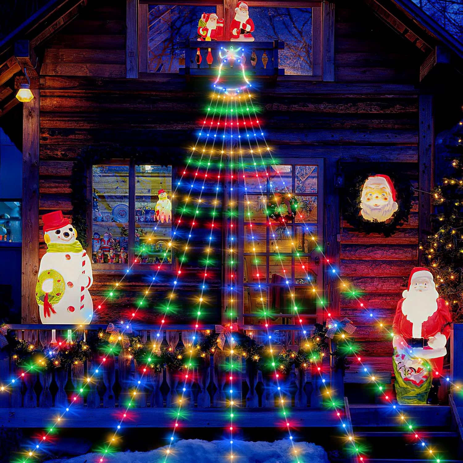 Christmas Decorations Outdoor String Lights 11.5FT X 9 Lines 335 LED USB Operated