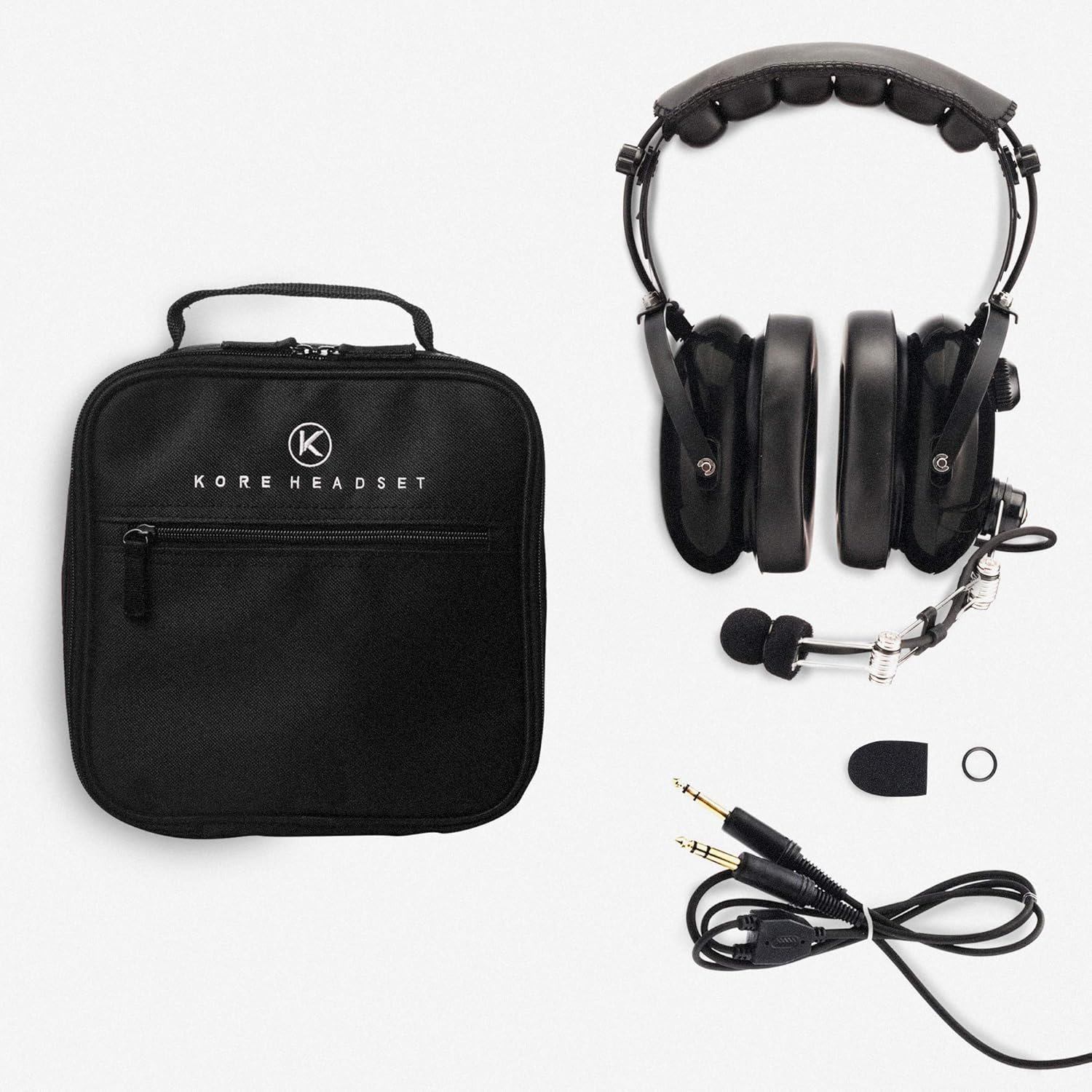 Best Cyber Deals 🔥 KORE AVIATION P1 PNR Mono Pilot Aviation Headset with MP3 Support Bundle with Carrying Case (2 Items)