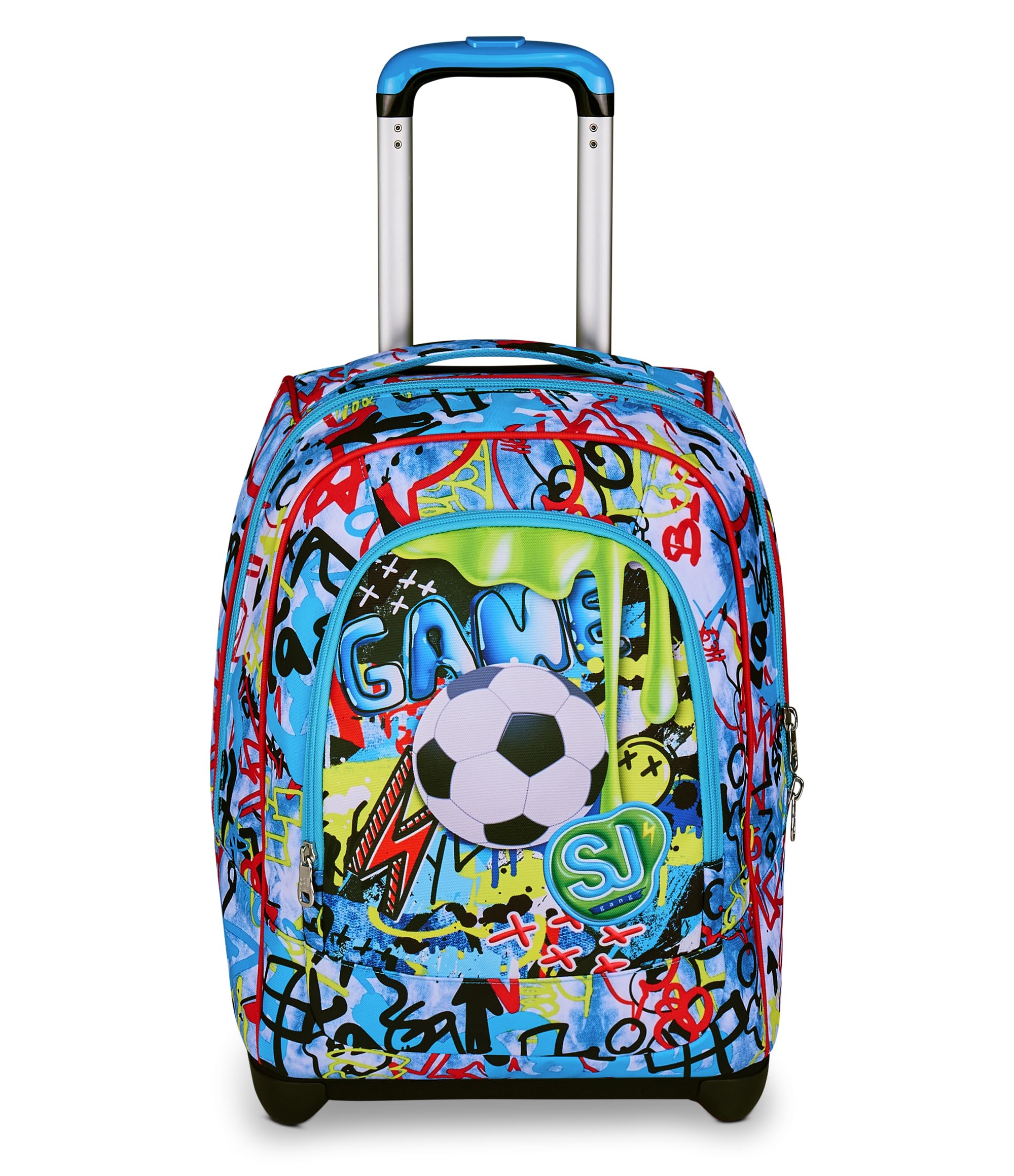 SJ GANG STYLE JAM GANG Trolley Scuola Fisso, Blu, 2 in 1, Doppio Uso, Trolley e Zaino, Zaino Scuola Elementare, Bambino