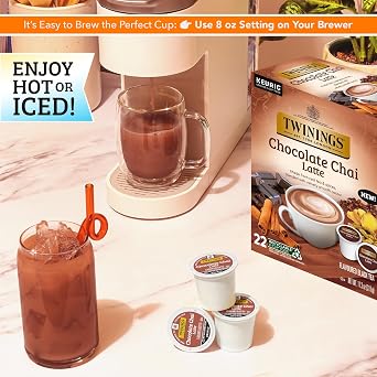 Twinings Chocolate Chai Latte Spiced Tea K-Cups for Keurig, 22 CT (1 Pack)