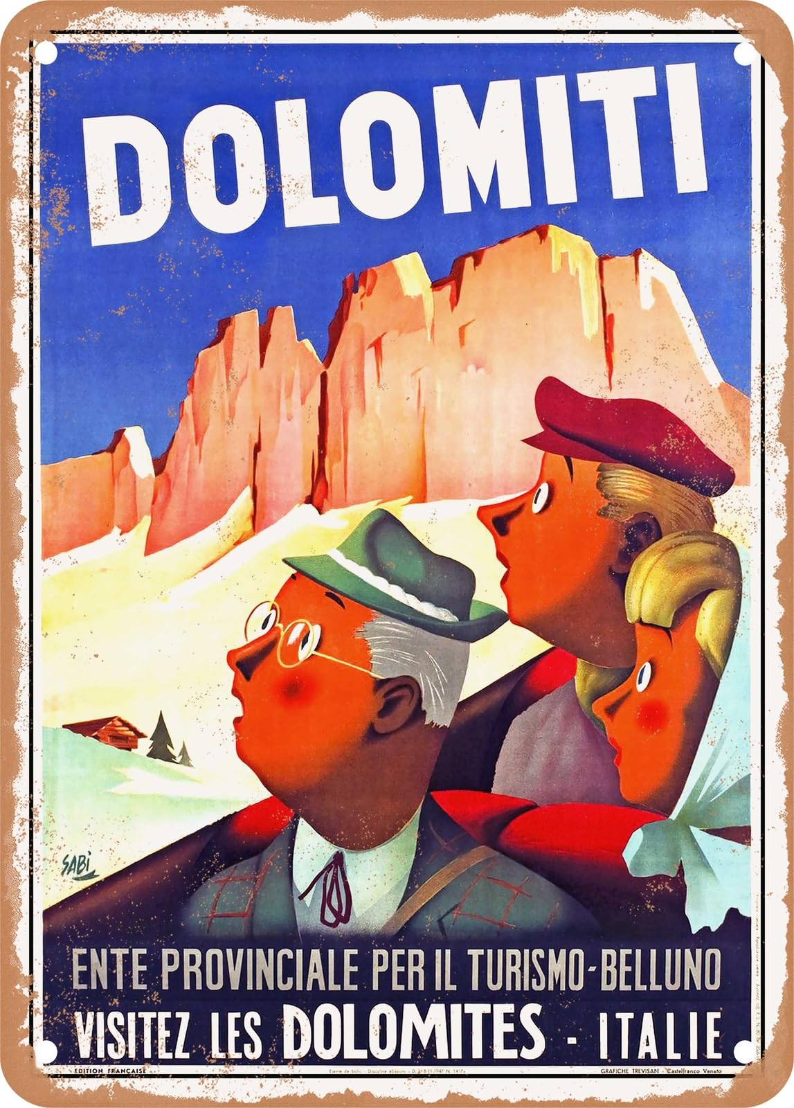 METAL SIGN - 1949 Dolomites Visit the Dolomites Italy Vintage Ad home decor