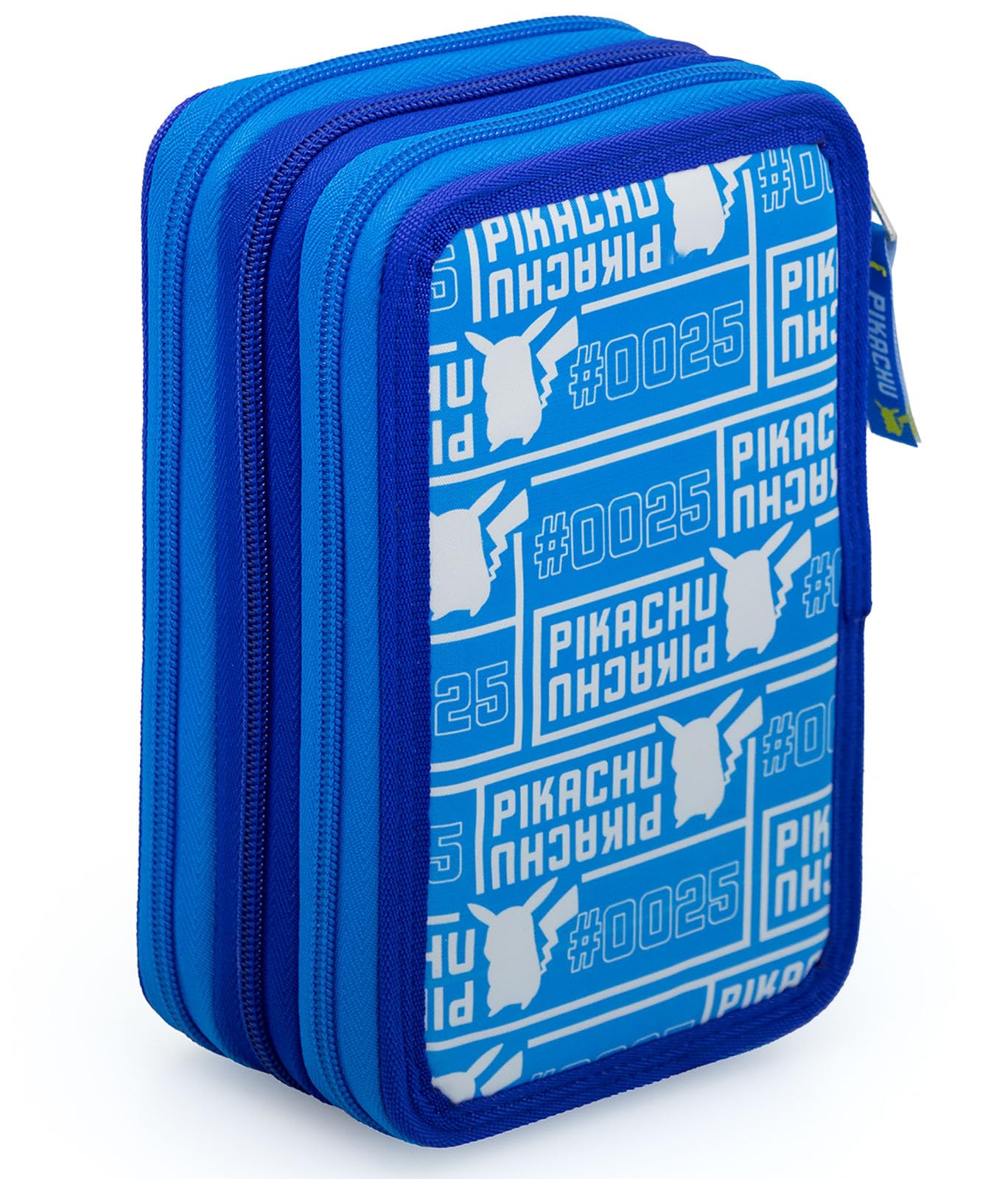 Clondo Astuccio 3 Scomparti 45 Pezzi Per Pokemon Fan Blu e Giallo