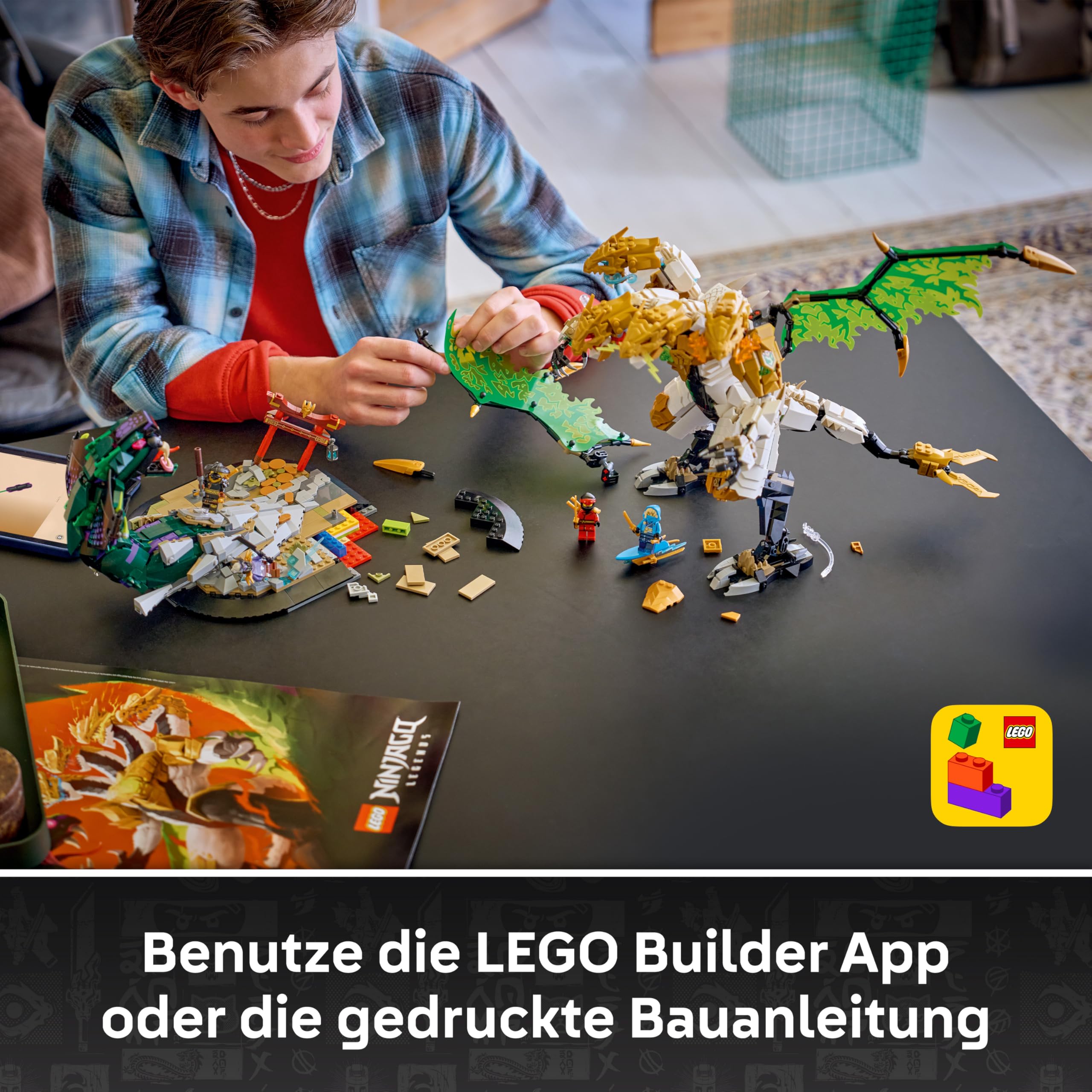 LEGO NINJAGO Duell mit dem Ultradrachen - Spielzeug mit 4-köpfiger Actionfigur, Schlange & 4 Minifiguren mit Katanas - Kinderzimmer Deko - Geschenk für Jungen ab 12 Jahren und Teenager-Fans - 71872