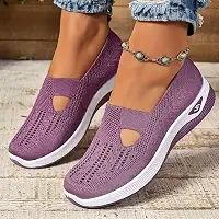 Tênis de caminhada ortopédico feminino, respirável, confortável, para diabéticos, de malha macia, suporte de arco