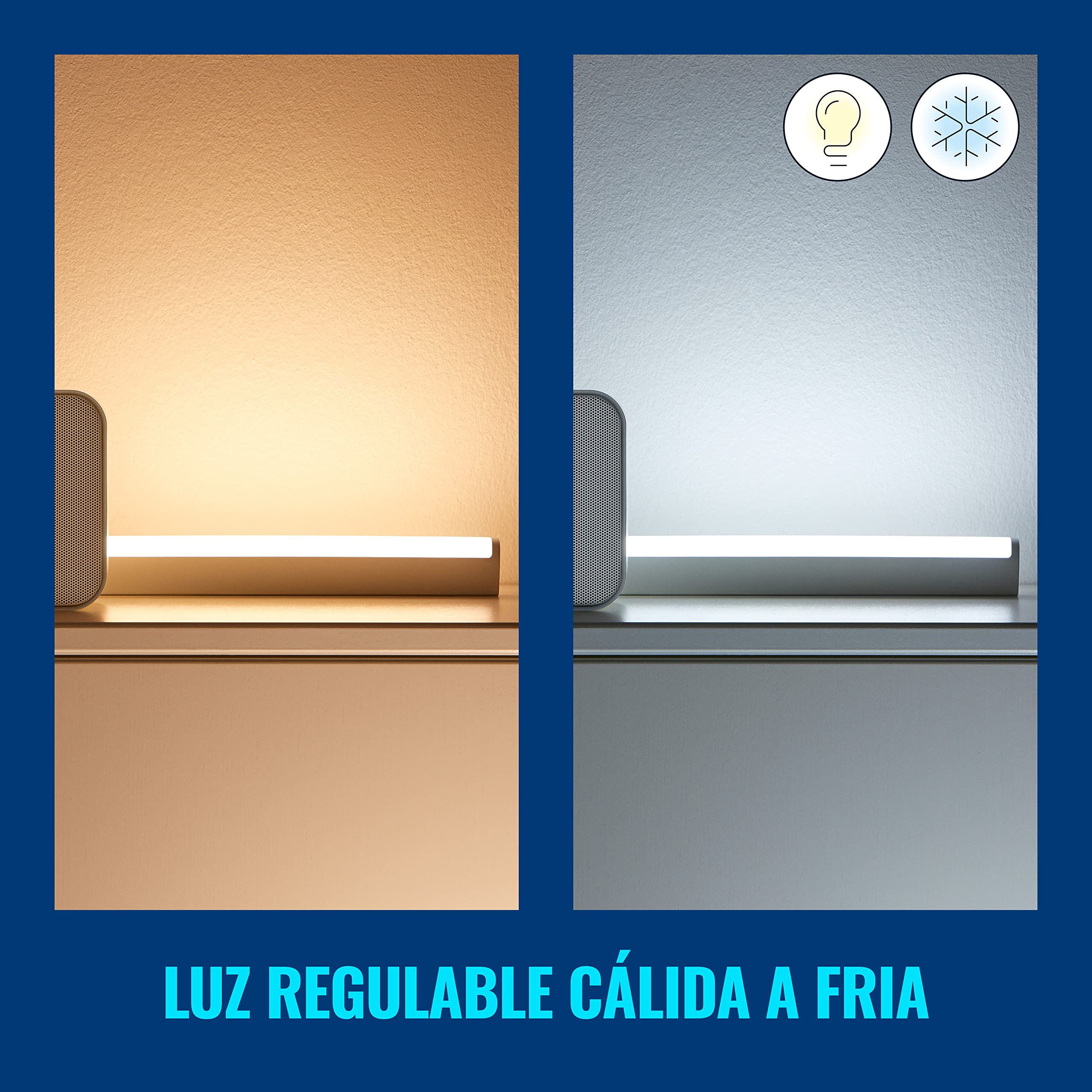 WiZ - Set de 2 Barras de luz led blanca y color Wi-Fi Plug & Play, con tecnología SpaceSense y compatible con Alexa y Google Home