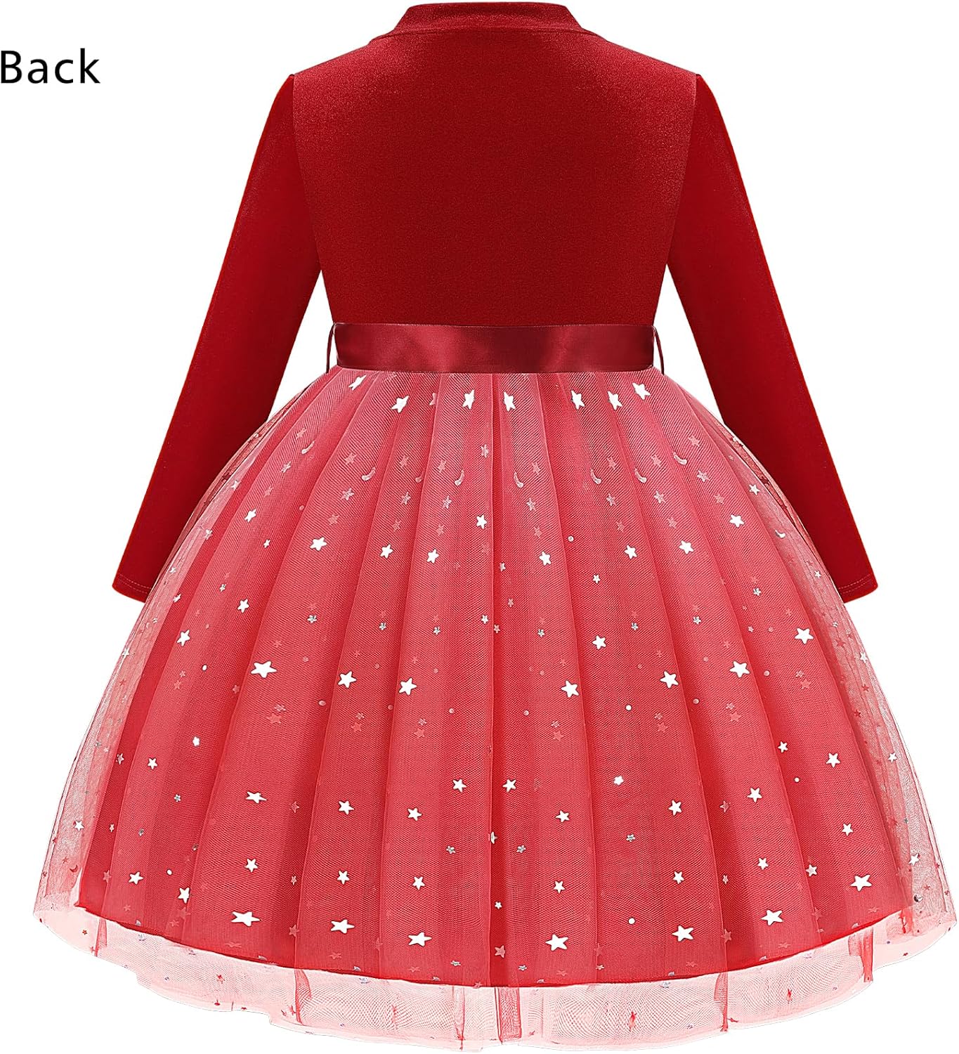 Girls Dress Velvet Long Sleeve Tutu Dress Kids Sparkly Sequin Tulle Holiday Party Casual Princess Dresses 3-8Y - Image 7