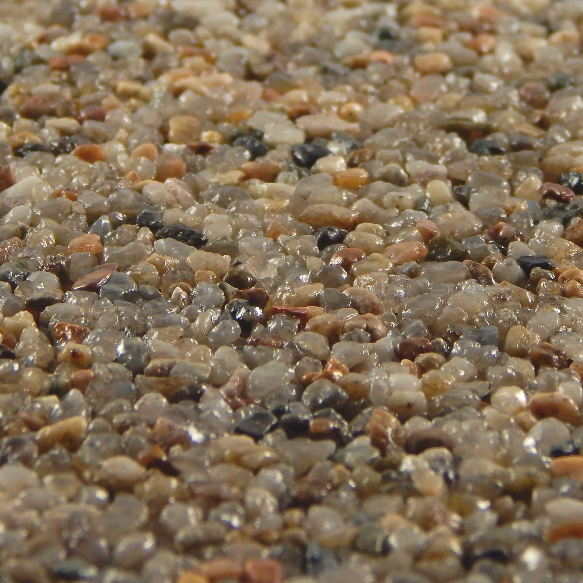 Terralith Steinteppich Marmor Komplett-Set für 1qm - Körnung: fein - 2-4mm mit Epoxidharz Bindemittel - für Innen in grau (natura)